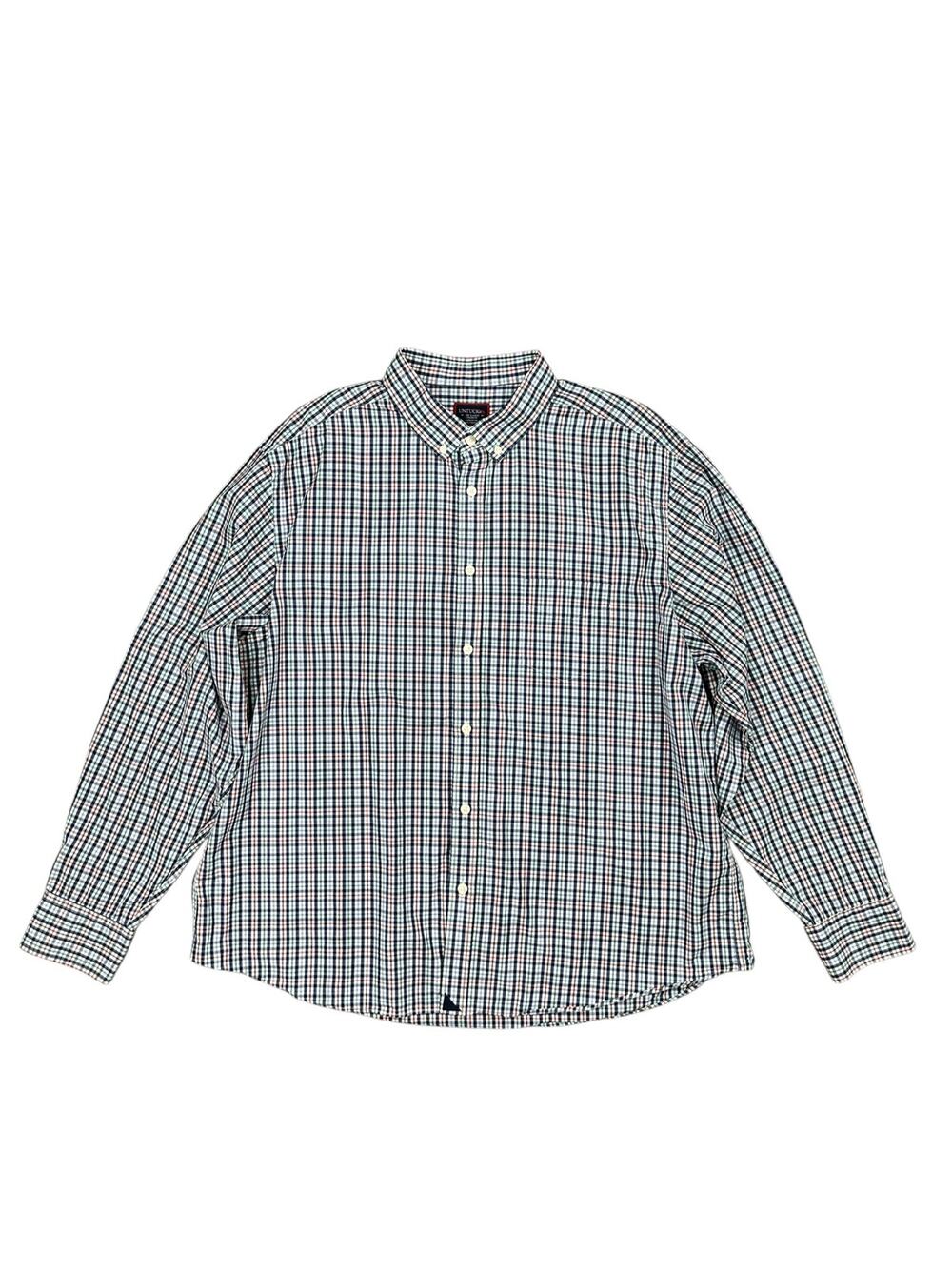 UNTUCKit Loughlin Plaid Relaxed Fit Long Sleeve Shirt Navy/Green/Red— Size 2XL